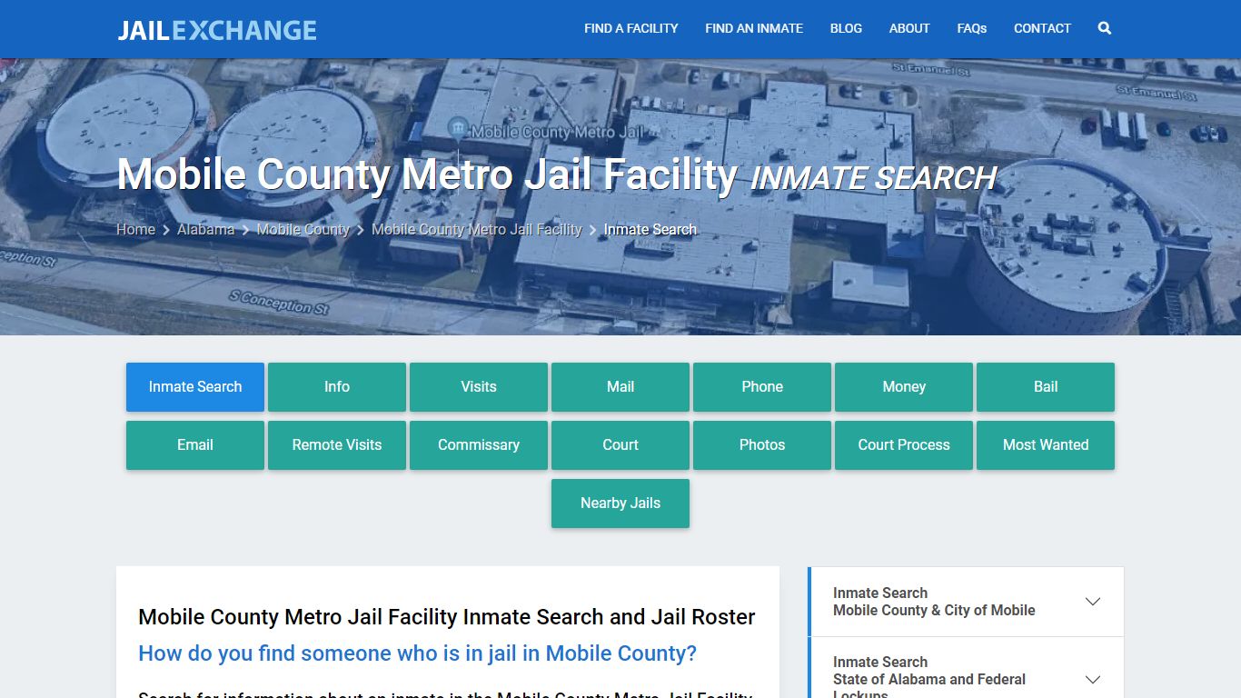 Mobile County Metro Jail Facility Inmate Search