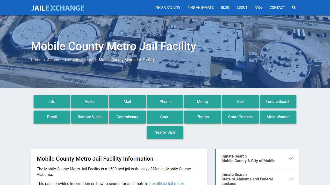 Mobile County Metro Jail Facility, AL Inmate Search, Information