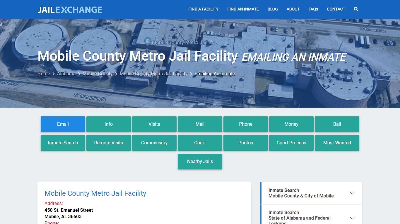 Inmate Text, Email - Mobile County Metro Jail Facility, AL